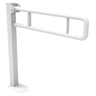 folding supporting bar on post with paper holder