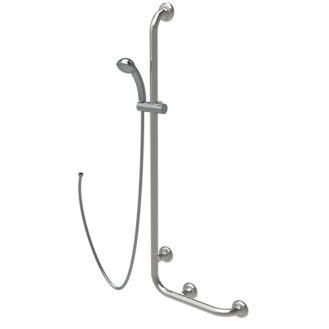 inox handrail with sliding rail shower