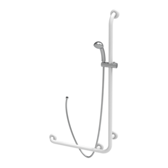 inox handrail with sliding rail shower