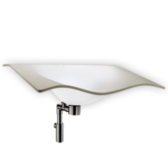 white translucent sink washbasin Flight with waste