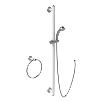 SLIDING SHOWER RAIL, WITH SHOWER AND FLEX AND RING SERIES GIOTTO