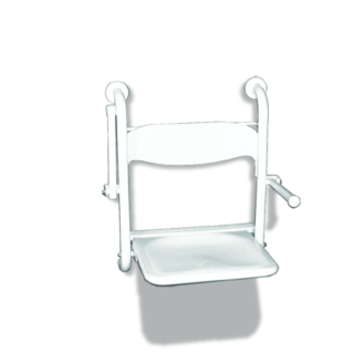 folding seat for shower with folding arms and back