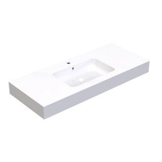 RIM CM.120 WASHBASIN IN POLITEK WITH CENTRAL BASIN WITH OVERFLOW AND BRACKETS