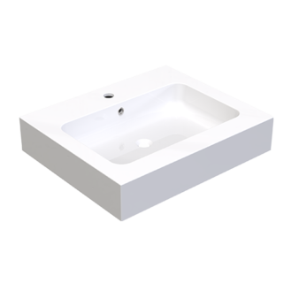 RIM CM.60 WASHBASIN IN POLITEK WITH OVERFLOW AND BRACKETS