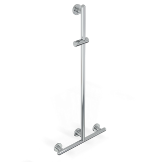 T BAR WITH SLIDING SHOWER RAIL AND VERTICAL ROAD IN FREE POSITION SERIE RAFFAELLO INOX CROMO