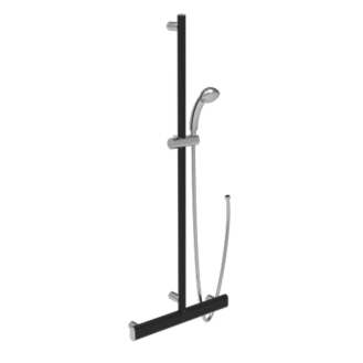 T-HANDLE WITH SHOWER HOLDER, SHOWER AND FLEX SHADE SERIES CM.50X120 MATT BLACK/CHROME