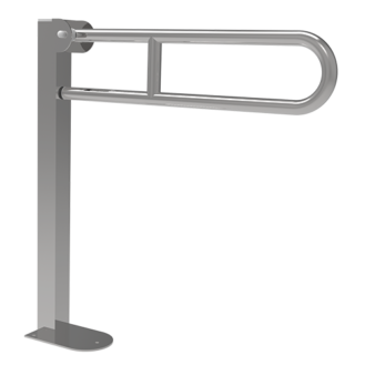 folding supporting bar on post with vertical locking device