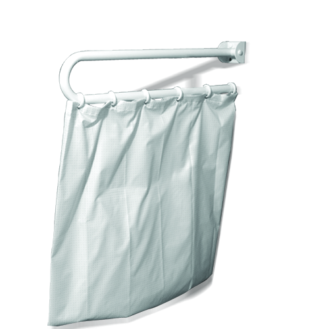 folding up bar for shower curtain, INOX brilliant