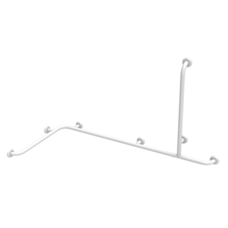 corner handrail with right/left central vertical universal rod